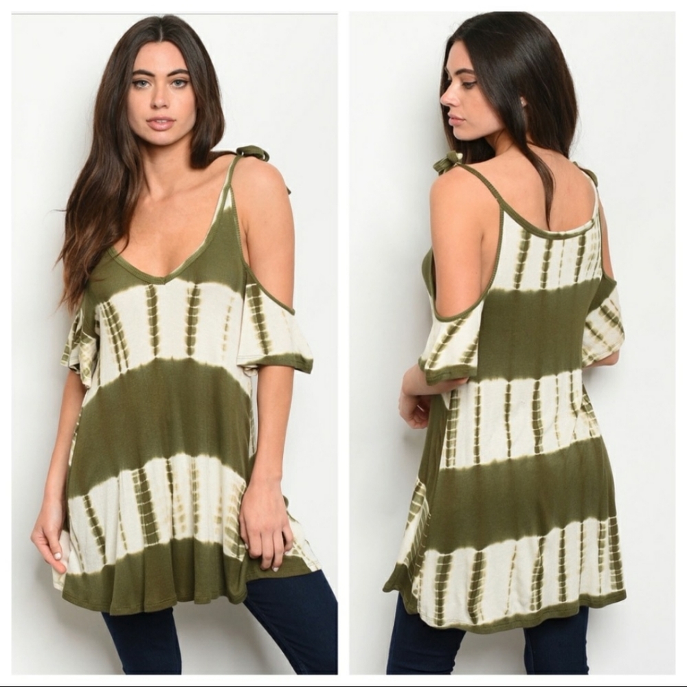 Tie Dye Olive Green Top